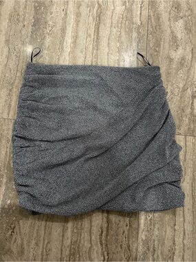 Zara Silver Textured Mini Wrap Skirt size medium